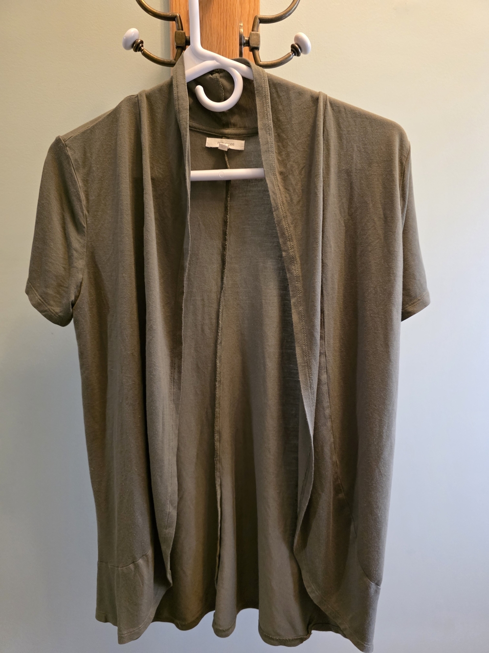 Maurices Olive Green Open-Front Short Sleeve Cardigan